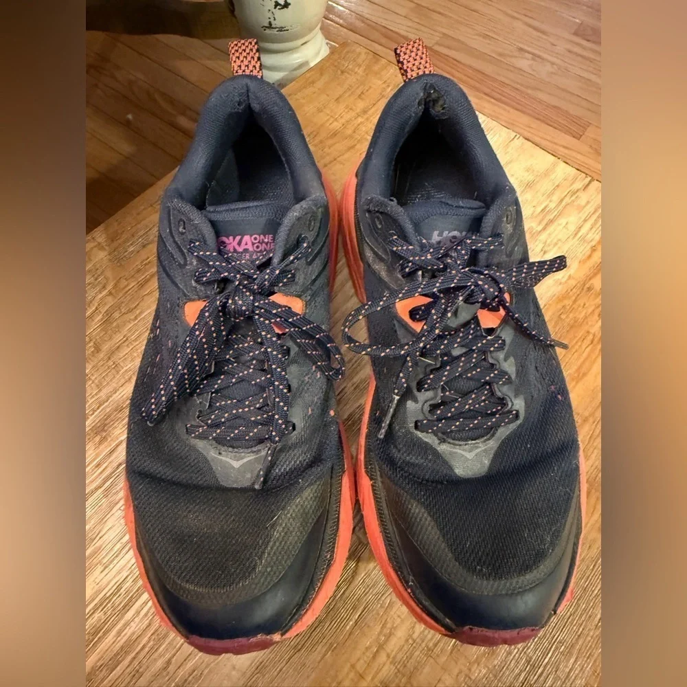 Hoka One One Navy Pink ATR6 Athletic Shoes with Cushioned Soles